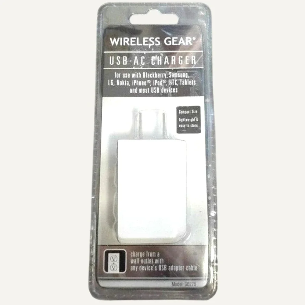 NWT Wireless Gear USB AC‎ Wall Charger Universal White Compact Model G0275 Brick